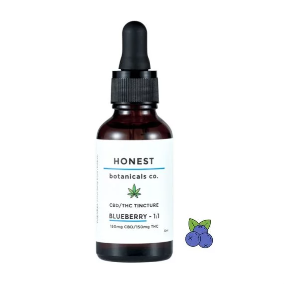 1 to 1 CBD/THC Blueberry Tincture from Honest Botanicals