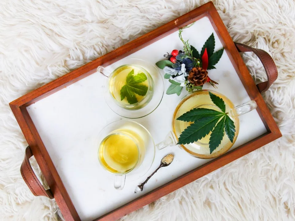 CBD & THC on a counter